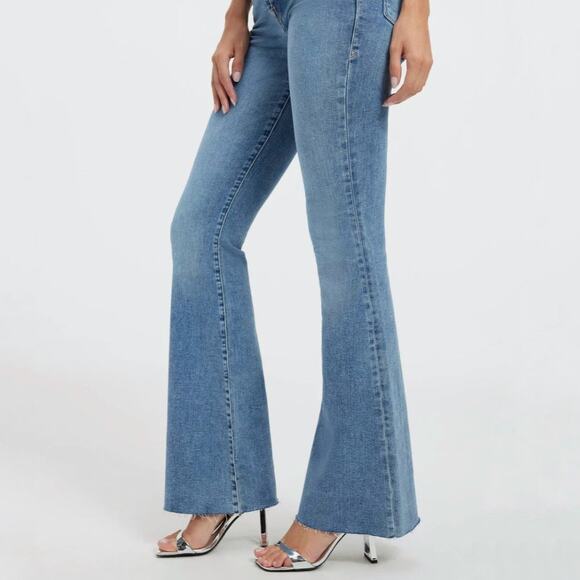 Good American Sky Blue Flare Jeans - Picture 1 of 11